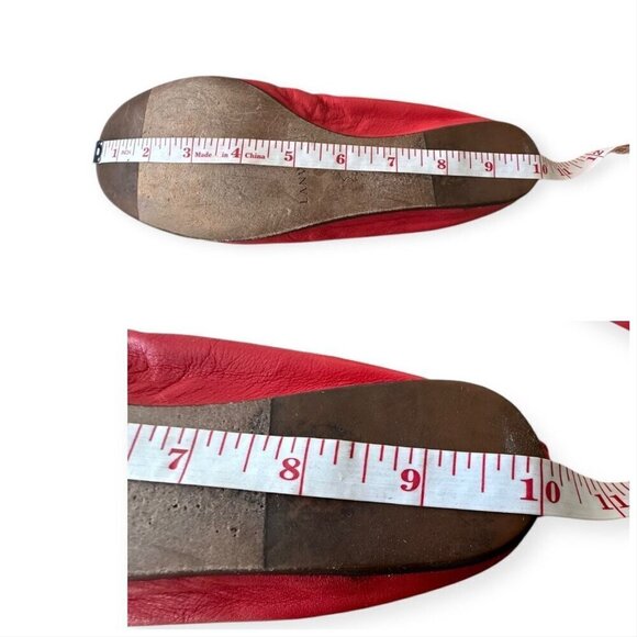 Lanvin Cap-Toe Ballerina Flats. in Red /Orange Leather,  39 EU - Picture 11 of 13